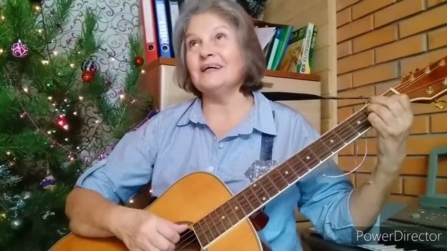 Как играть на гитаре новогоднюю песню "СНЕЖИНКА" . Гитара для начинающих от Елены Лысак. смотреть онлайн