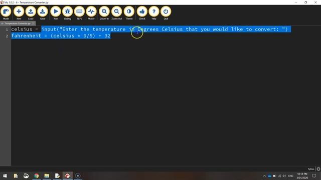 Python - Temperature Converter Tutorial (Celsius to Fahrenheit) смотреть онлайн