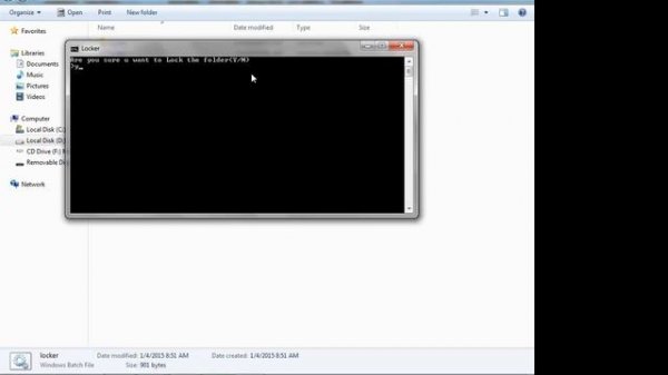 Folder Lock and hide without Software Using Batch file Code
