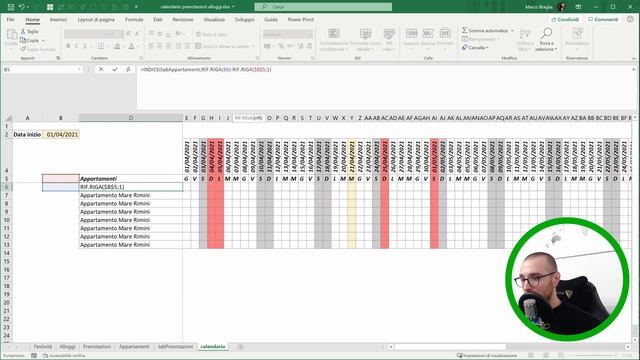 CALENDARIO PRENOTAZIONI STANZE, APPARTAMENTI O CASE VACANZA IN EXCEL - SENZA MACRO VBA смотреть онлайн