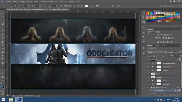 Photoshop - Assassin's Creed Unity Banner #Template смотреть онлайн
