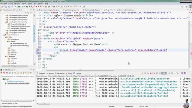 Spring Security Custom Login Page with Thymeleaf, HTML 5 and Bootstrap 4 смотреть онлайн