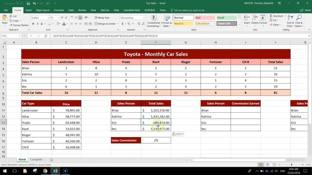 Microsoft Excel Tutorial - Car Sales смотреть онлайн