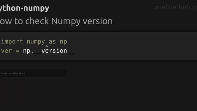 How to check Numpy version смотреть онлайн