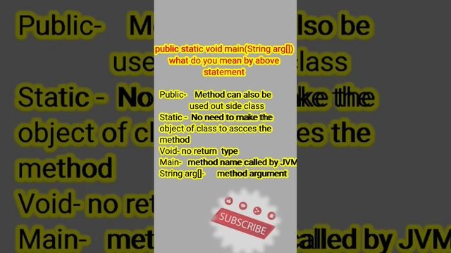 meaning of public static void main #short|| java full course ||java tutorial смотреть онлайн
