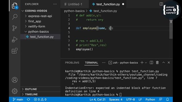 Python Functions | what & why | Arbitrary argument|Keyword Argument| Session 13 | CodingWithKarthi смотреть онлайн