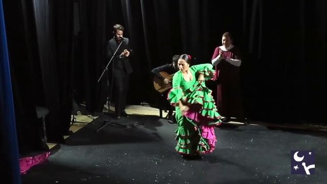 Baile flamenco con bata de cola por caña en la Fundación Cristina Heeren смотреть онлайн