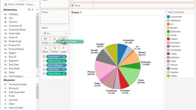 How to Create a Top N set That Retains Global Percentage of Total Values in Tableau смотреть онлайн