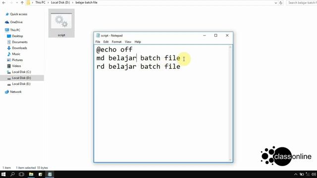 06 Belajar Batch File | Membuat dan Menjalankan Batch File смотреть онлайн