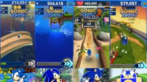 Sonic Dash vs Sonic Dash 2 | Race Against Sonics (60fps)
