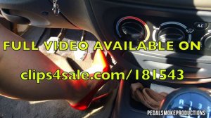 Girl in Diesel car pedal pumping