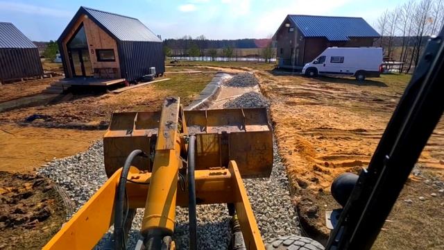 ЭКОпарк. Строительство дороги к домикам. часть 1. смотреть онлайн