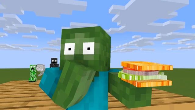 Monster School: Sandwich Runner GamePlay Mobile Game Superhero Max Level - Minecraft Animation смотреть онлайн