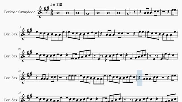 Baritone Sax Sheet Music: How to play Safe and Sound by Capital Cities смотреть онлайн