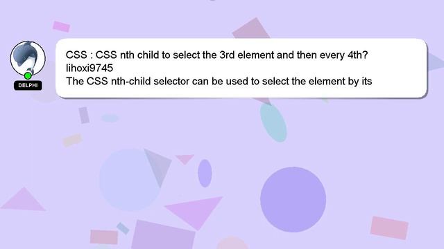 CSS : CSS nth child to select the 3rd element and then every 4th? смотреть онлайн