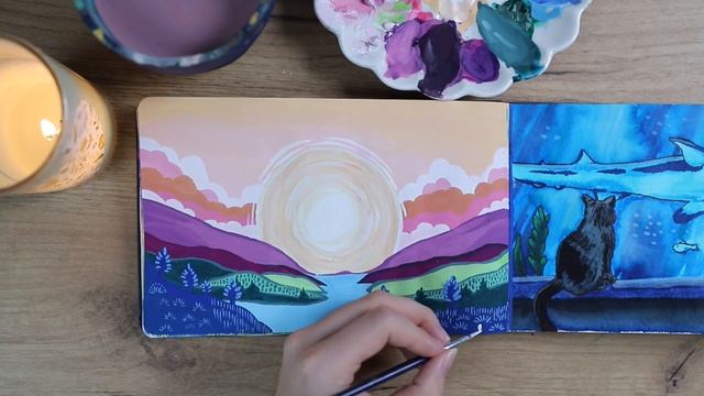 Fun Gouache Painting Ideas // ft Cute Cats ? смотреть онлайн