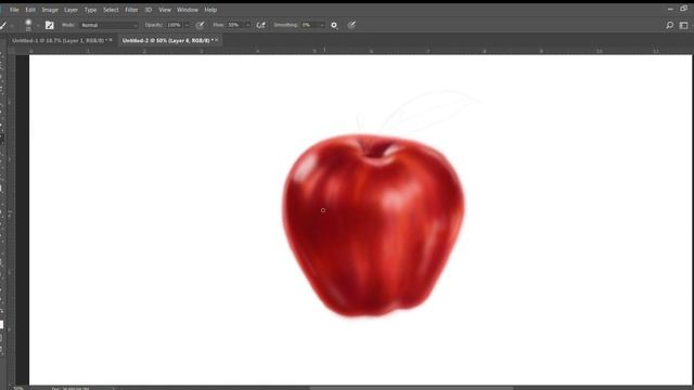 Photo Realistic Apple Painting (Adobe Photoshop cc) смотреть онлайн