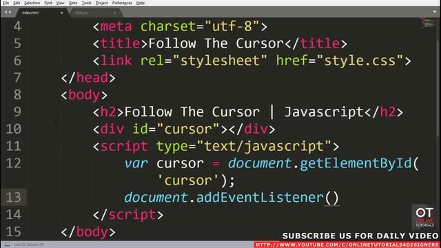 Div Follow The Mouse Cursor | onmousemove Event Javascript смотреть онлайн