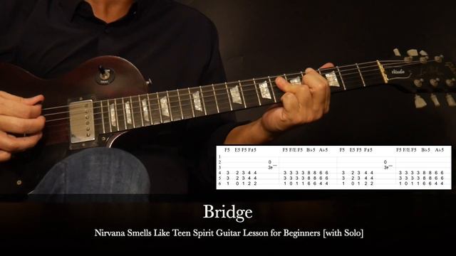 Nirvana Smells Like Teen Spirit Guitar Lesson for Beginners [with Solo] смотреть онлайн