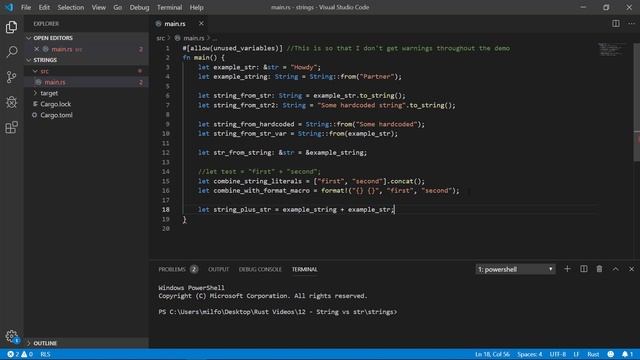 Rust String vs str slices смотреть онлайн