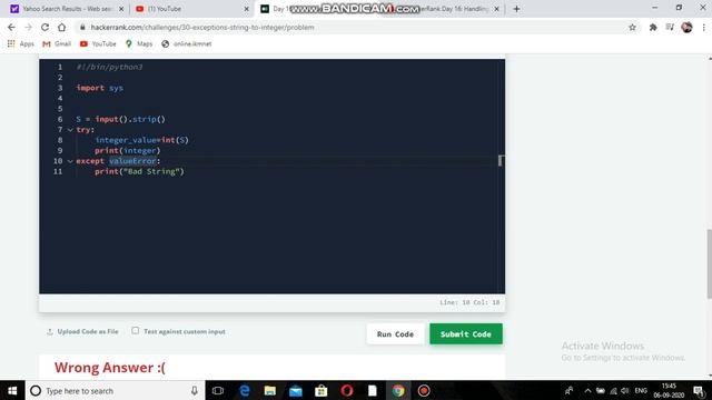 Exception handling 30 days of code||hackerrank solution in python смотреть онлайн