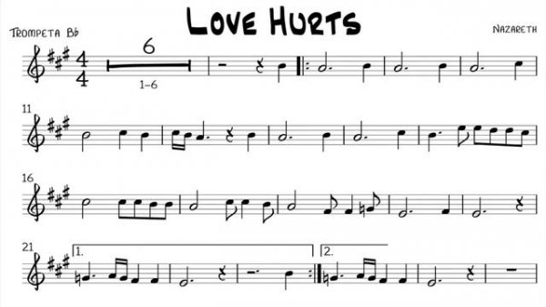 Love Hurts - Nazareth - Bb Instruments and more (Play Along)