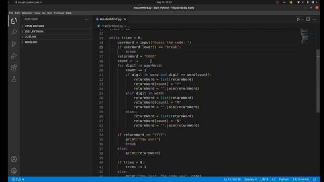 MASTERMIND Game in Python | Python Exercises #16 смотреть онлайн