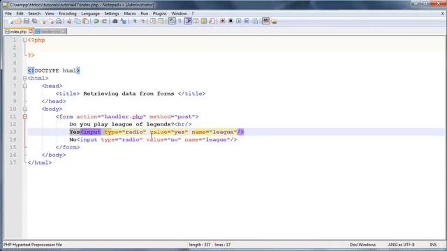 PHP beginners tutorial 47 - radio buttons смотреть онлайн