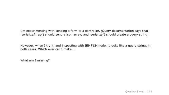 jQuery : What's the difference between .serialize() and .serializeArray()? смотреть онлайн