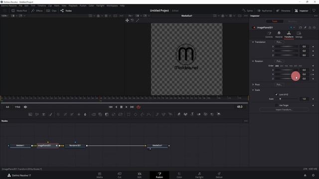 Make a logo rotate on its vertical axis and loop the rotation using DaVinci Resolve смотреть онлайн