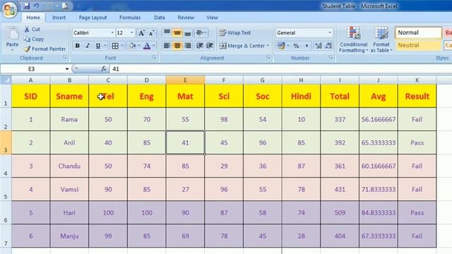 Ms-Excel 2007 in Telugu - Format Table & Cell Styles смотреть онлайн