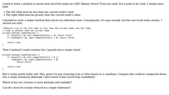 Code Review: Tiny function to ensure a node of a BST has a valid relationship with its children смотреть онлайн