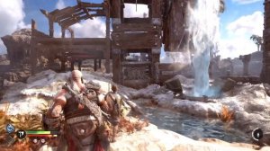 God of War Ragnarok: Water wheel (The Path, Nidavellir, Aurvangar Wetlands, Svartalfheim)