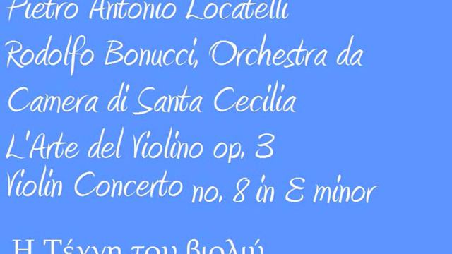 Locatelli L'arte Del Violino Op 3 Concerto No 8 In E Minor