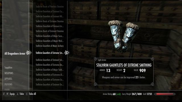 Stalhrim Gauntlets of Extreme Smithing (Light Armor) смотреть онлайн