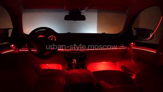 Контурная подсветка салона BMW X6 в мастерской Urban Style смотреть онлайн