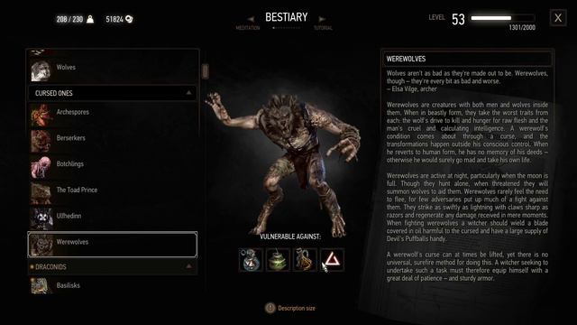 The Witcher 3: Bestiary: Cursed Ones: Werewolves смотреть онлайн