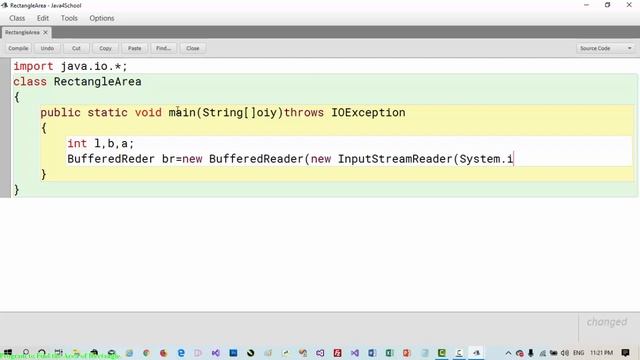 Java Program to find the area of rectangle смотреть онлайн