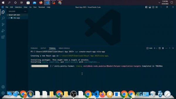 First React app using create-react -app |Vs Code | npx |