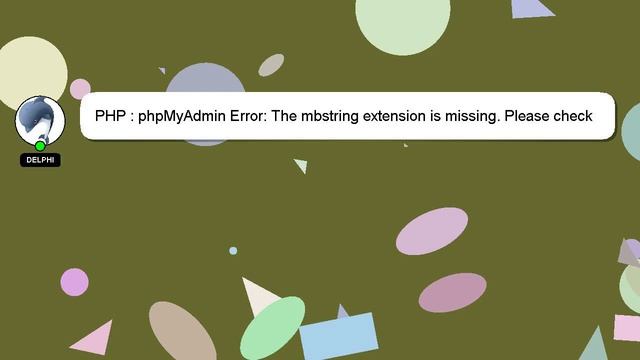 PHP : phpMyAdmin Error: The mbstring extension is missing. Please check your PHP configuration смотреть онлайн