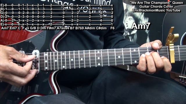 WE ARE THE CHAMPIONS Queen Guitar Cover Capo 3 Original Key With CHORDS!@EricBlackmonGuitar смотреть онлайн