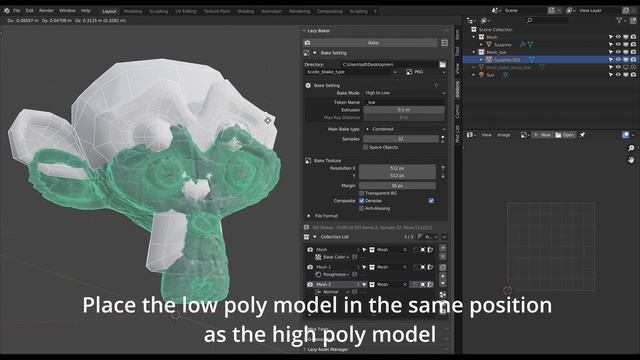How to bake high to low [Lazy Baker / Blender Addon] смотреть онлайн