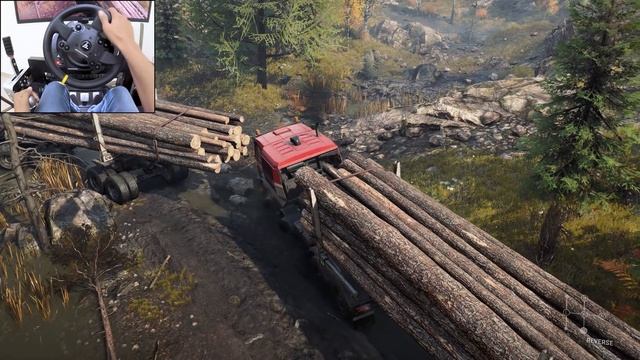 Logging in the woods - SnowRunner | Thrustmaster TX gameplay смотреть онлайн