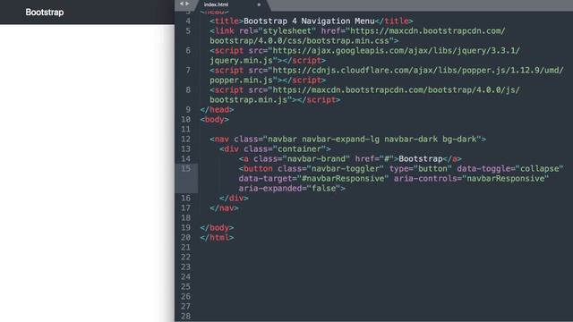 Bootstrap 4 Responsive Navigation Menu Tutorial with HTML5 смотреть онлайн