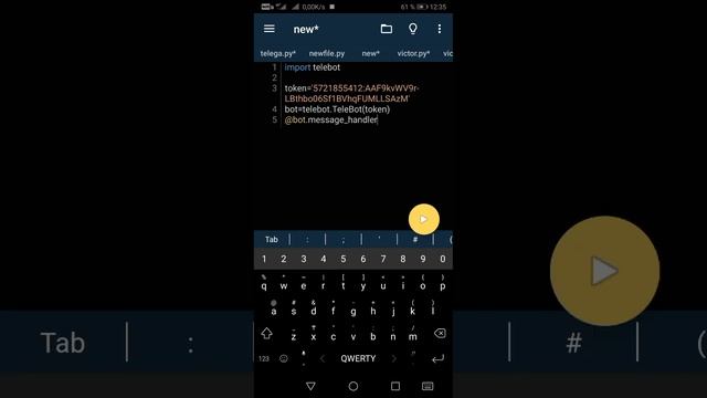 Как сделать Telegram бота на Python. Pydroid3. Часть 1 смотреть онлайн