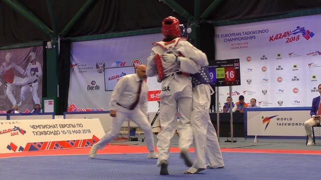 Sarmat Tcakoev (RUS) vs Christian Mcneish (GBR). European Taekwondo Championships Kazan-2018 смотреть онлайн