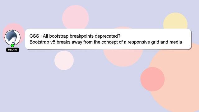 CSS : All bootstrap breakpoints deprecated? смотреть онлайн