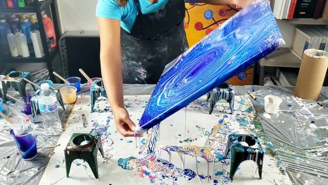 NEW EXPERIMENT! Multi-Color Pearl Cells ~Acrylic Pouring / Fluid Art смотреть онлайн