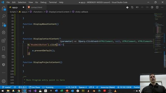 WEBD6201 - W2020 - Lesson 5 - Part 2 - jQuery and JavaScript Forms смотреть онлайн