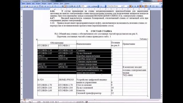 Технические паспорта на станки, переведённые в Word ворд, для свободного редактирования. Paspotz.ru смотреть онлайн